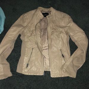 Express Faux Leather Bomber Jacket